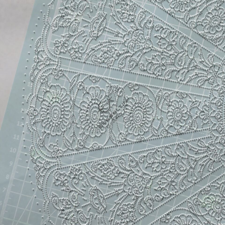 Şablon Desen 50 cm - Baba Nakkaş Rumi Göbekli 16'lı Çarkıfelek Lotus Çini Tabak Deseni