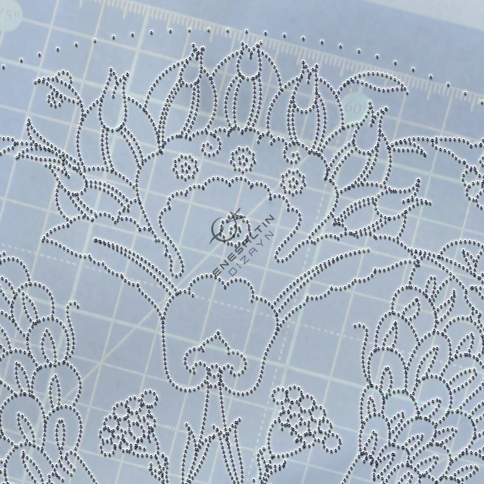 Şablon Desen 30 cm. -  1545 Şam İşi Şah Kulu İznik Enginar Çini Tabak Deseni