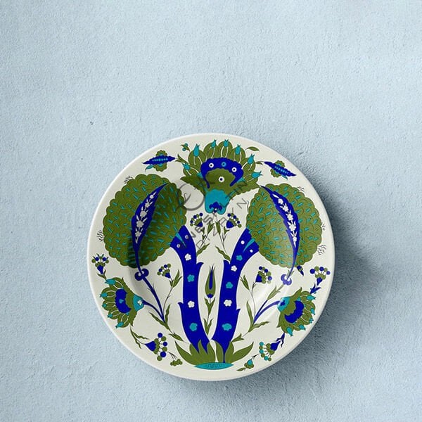Stencil Pattern 30 cm. - 1545 Damascus Work Shah Kulu Iznik Artichoke Ceramic Plate Pattern