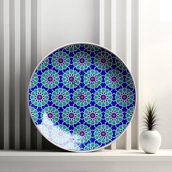 Şablon Desen 40x41 cm. - Selçuklu Yıldızı Sürekli Motif Çini Tabak / Karo Deseni