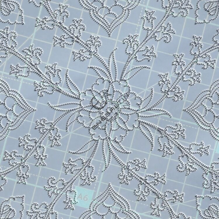 Şablon Desen 30 cm. -  Sümbül Motifli Klasik İznik Çini Deseni