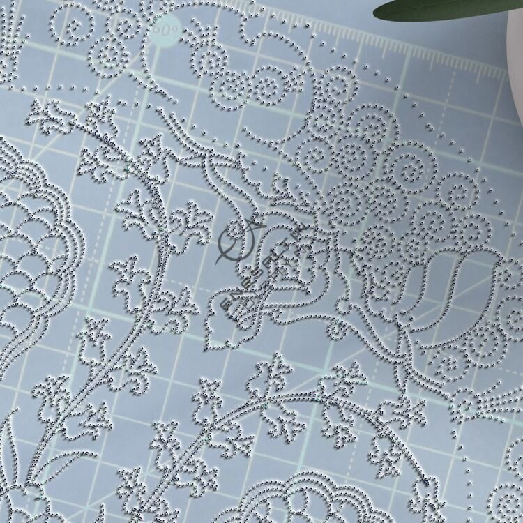 Şablon Desen 30 cm. -  Sümbül Motifli Klasik İznik Çini Deseni