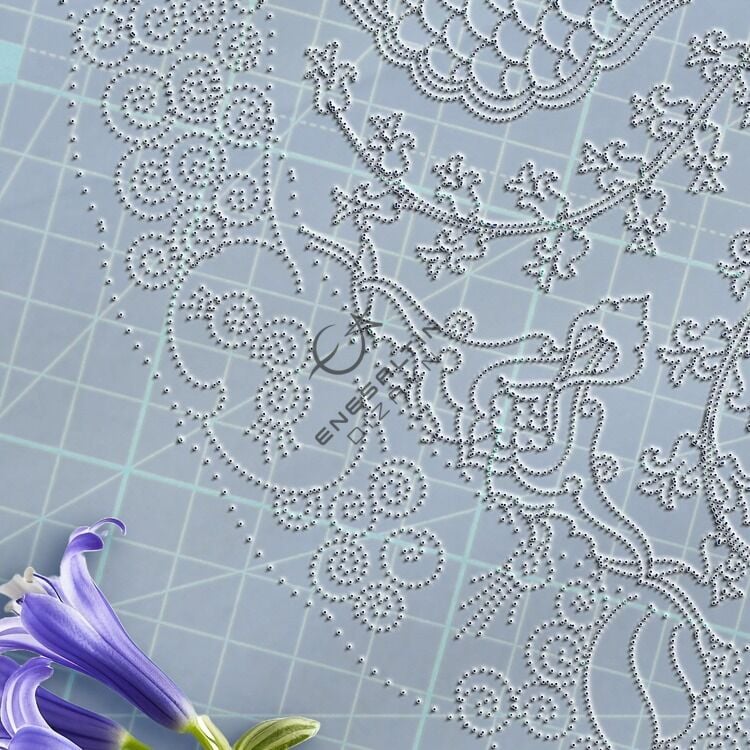 Şablon Desen 30 cm. -  Sümbül Motifli Klasik İznik Çini Deseni