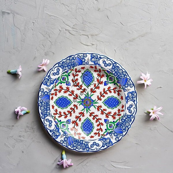 Şablon Desen 30 cm. -  Sümbül Motifli Klasik İznik Çini Deseni