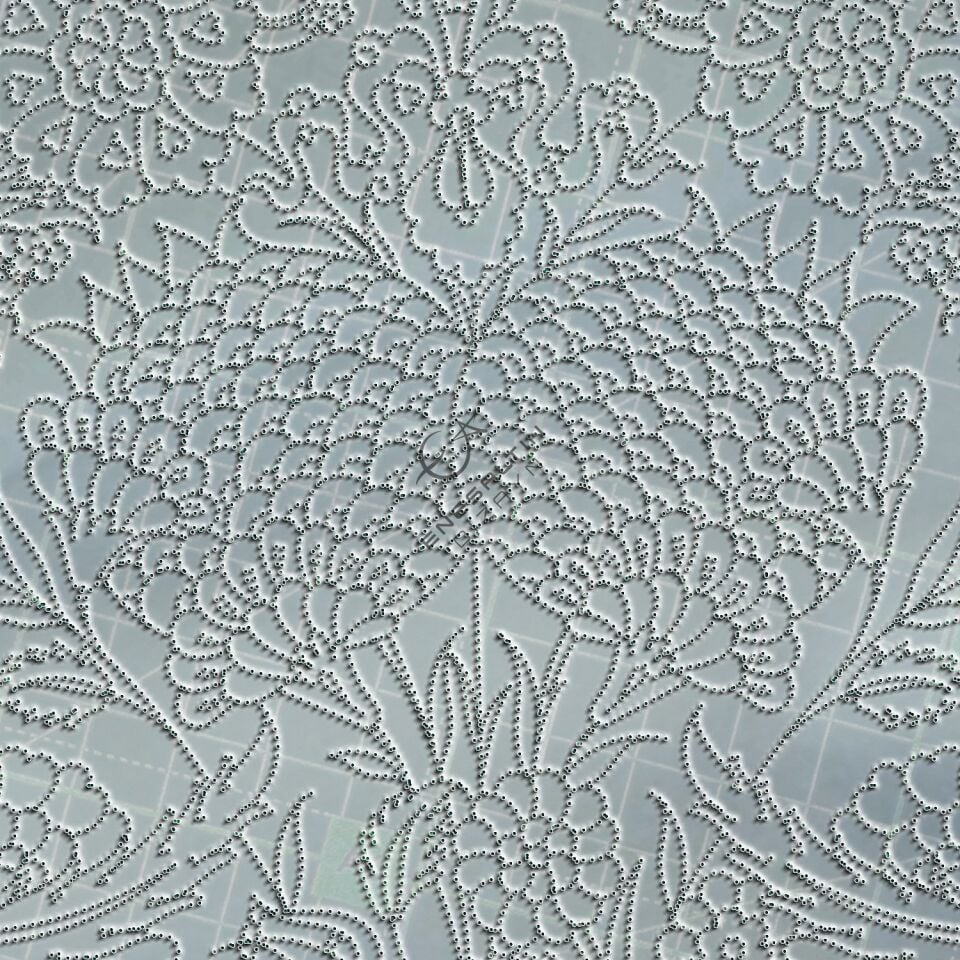 Şablon Desen 30 cm. -  Klasik İznik Nar ve Diken Çini Tabak Deseni