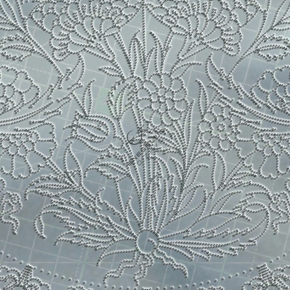 Şablon Desen 30 cm. -  Klasik İznik Nar ve Diken Çini Tabak Deseni