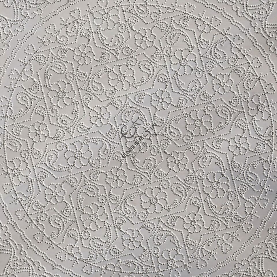 Şablon Desen 25 cm. -  Damalı Lotus Rumi Çini Tabak Deseni