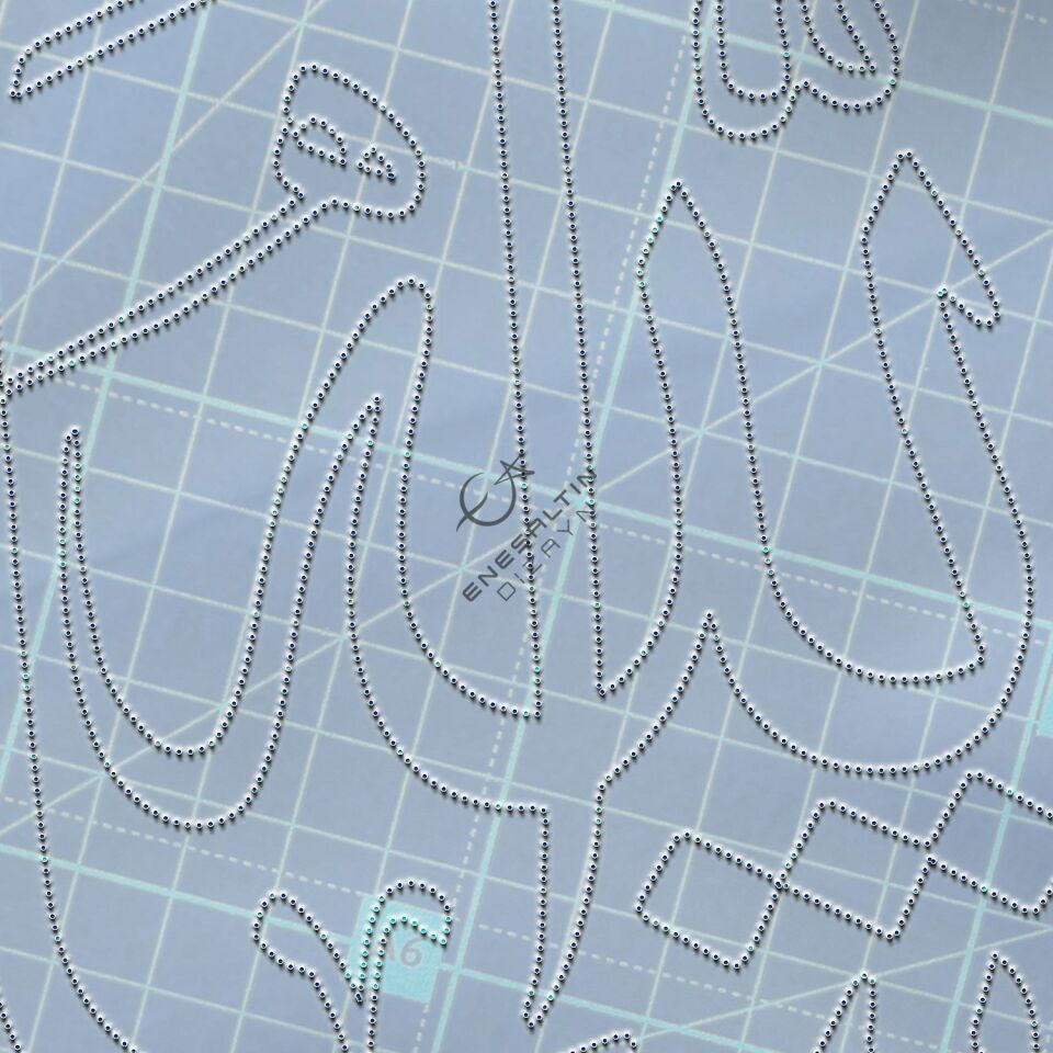 Şablon Desen 20 x 20 cm. - Maşallah Hat Yazı Kaligrafi Çini Karo/Tabak Deseni