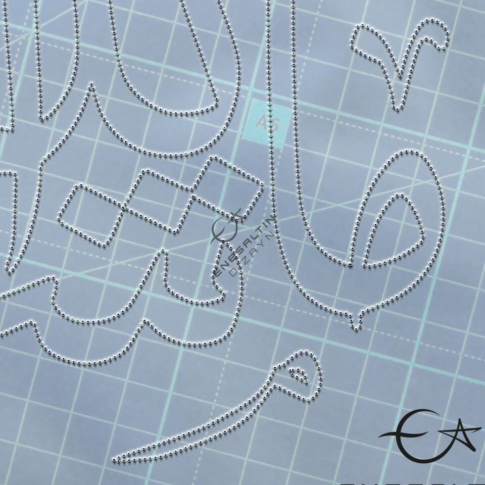 Şablon Desen 20 x 20 cm. - Maşallah Hat Yazı Kaligrafi Çini Karo/Tabak Deseni