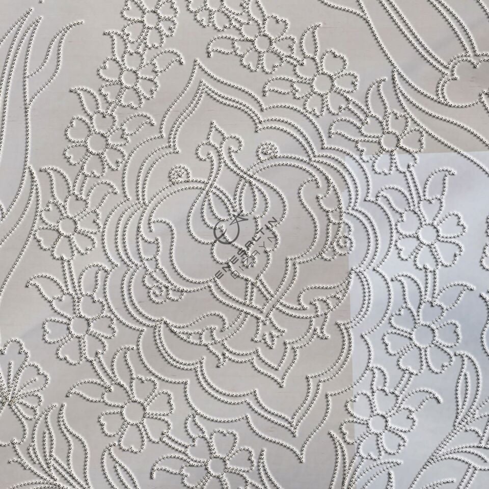 Şablon Desen 20 x 20 cm. - Rumi Madalyon Simetrik Motif Çini Karo Deseni