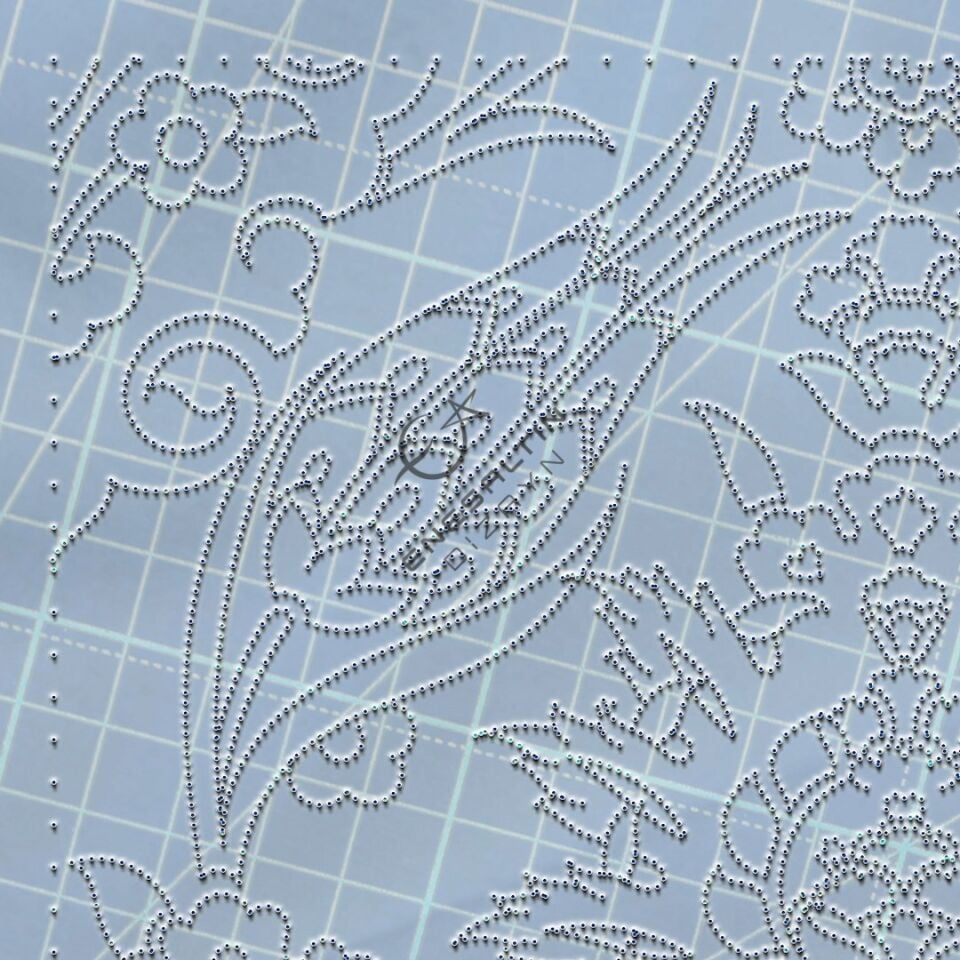 Şablon Desen 20 x 20 cm. - Rüstem Paşa Camii Simetrik Hatayi Lale Çini Karo Deseni