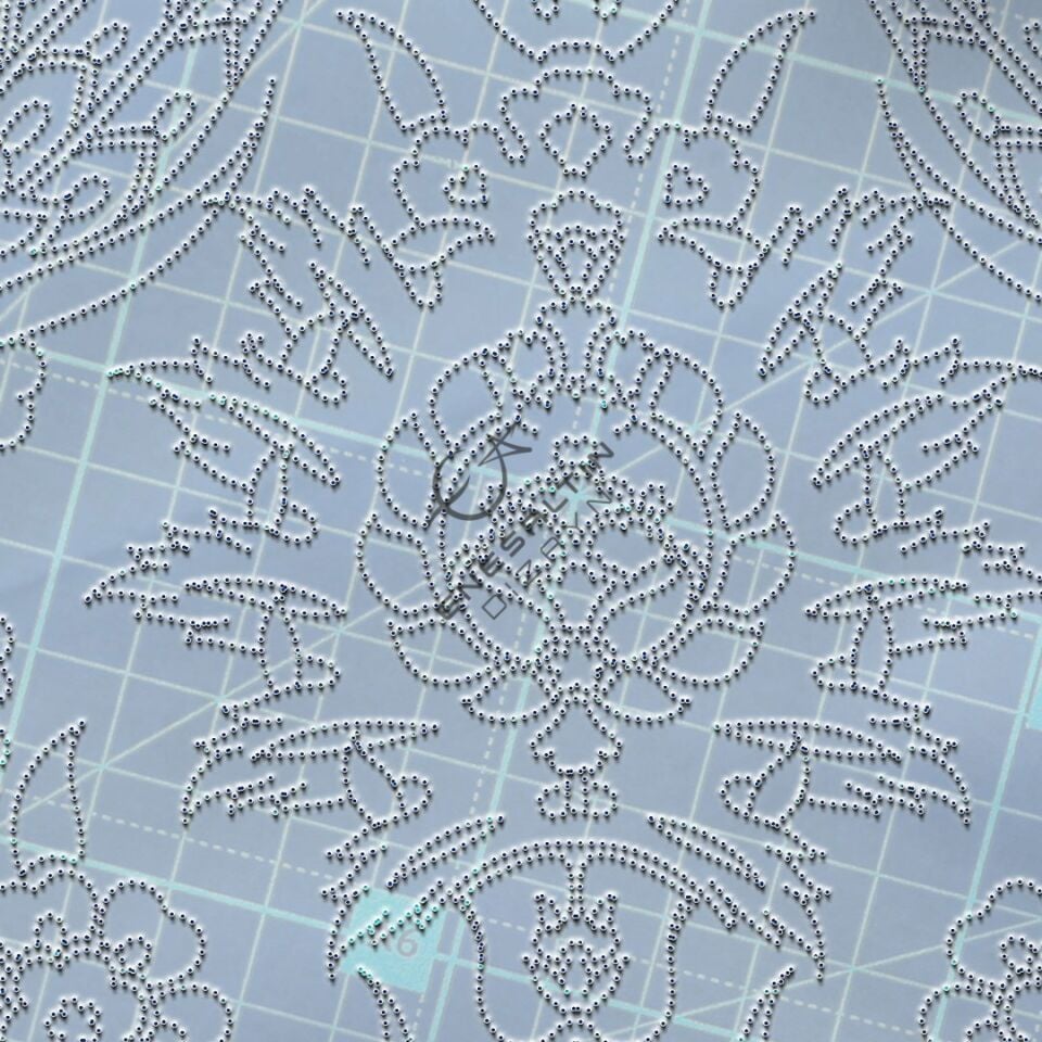 Şablon Desen 20 x 20 cm. - Rüstem Paşa Camii Simetrik Hatayi Lale Çini Karo Deseni