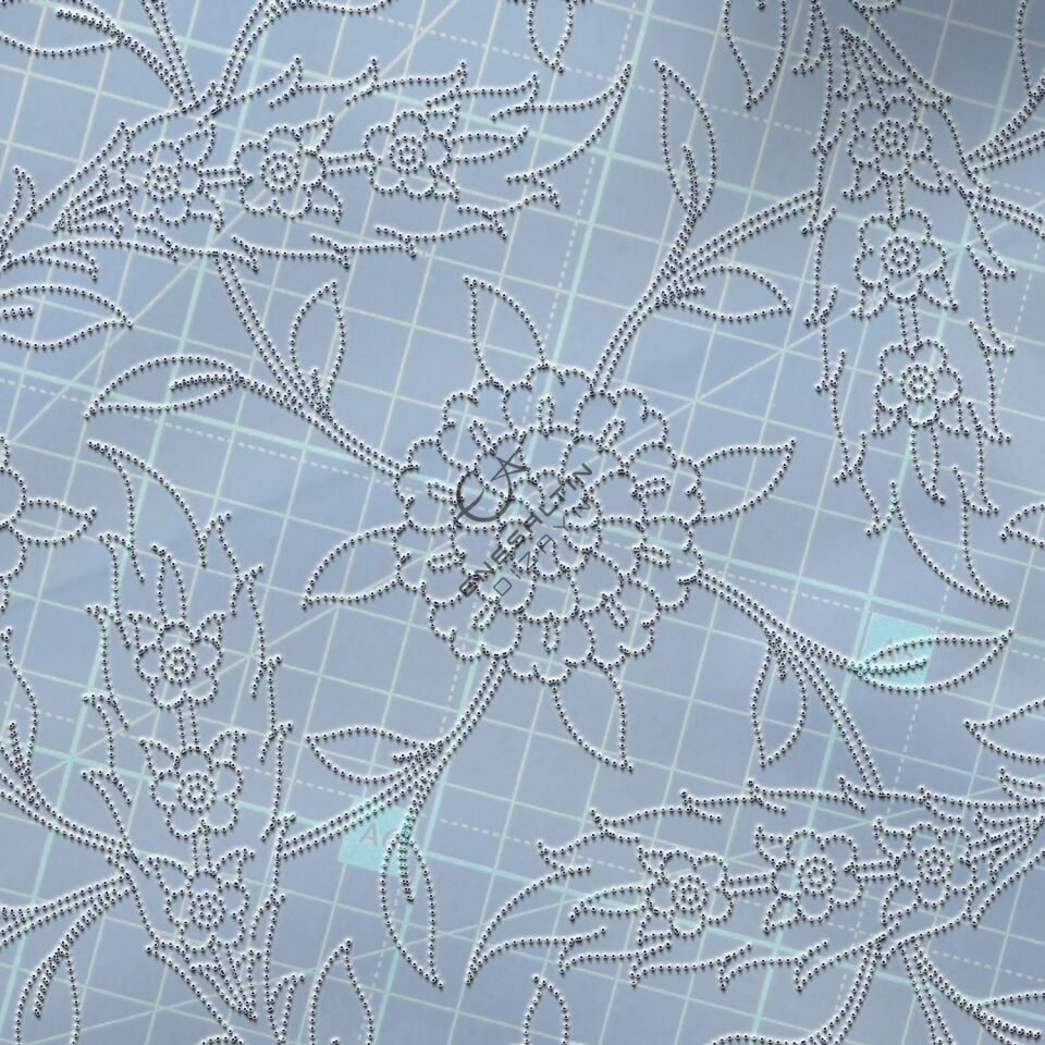 Şablon Desen 20 x 20 cm. - Ulama Hançer Yaprak Penç Çini Karo Deseni