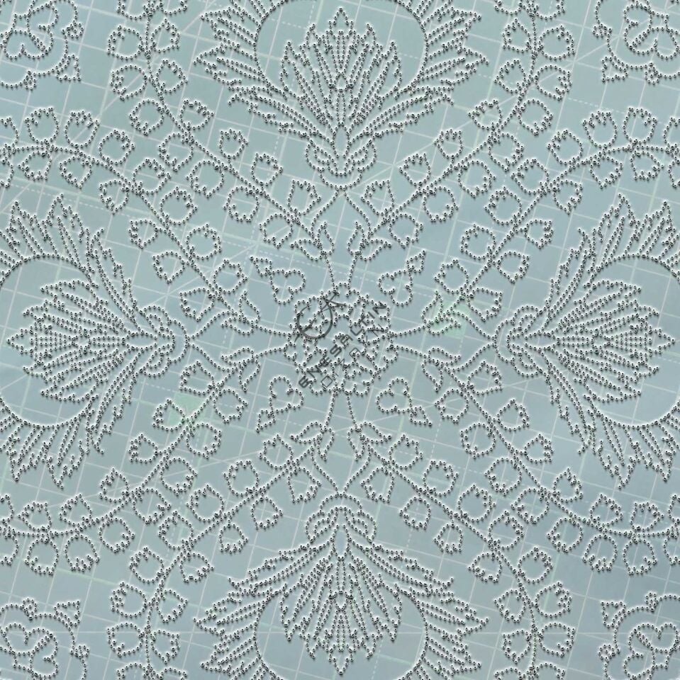 Şablon Desen 30 cm. -  Klasik İznik 1622 Diken Sümbül 4 'lü Simetrik Çini Tabak Deseni