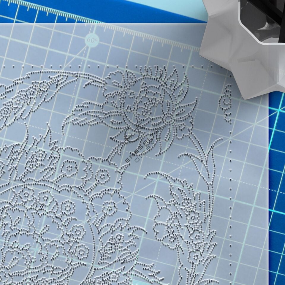 Şablon Desen 20 x 20 cm. - Karo Kesit Hatayi Çini Karo Deseni