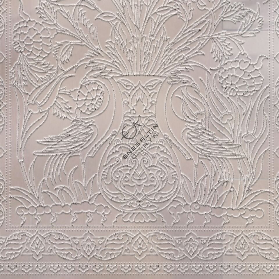 Şablon Desen 40x60 cm. BÜYÜK BOY -  Kuş Motifli 6'lı Çini Karo Deseni