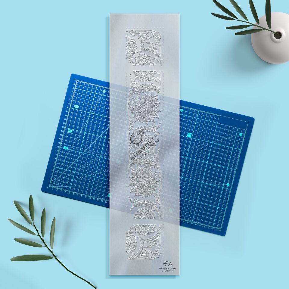 Stencil Pattern 10 x 60 cm. - Mirror Frame Pattern, Hatayi Motif Tile Pattern