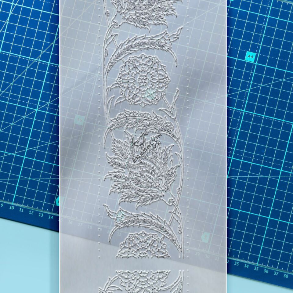Şablon Desen 10 x 60 cm. - Ayna Çerçevesi Deseni, Hatayi Motifli Çini Karo Deseni