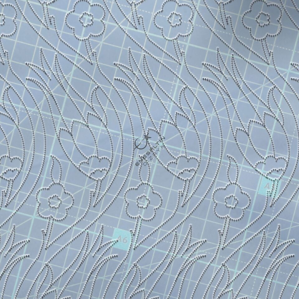 Şablon Desen 20 x 20 cm. - Ulama Sarmaşık Lale Çini Karo Deseni