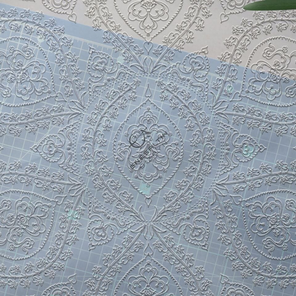 Şablon Desen 40 cm - Klasik İznik 1550 Sümbüller ve Bulut Motifli Madalyon Çini Deseni