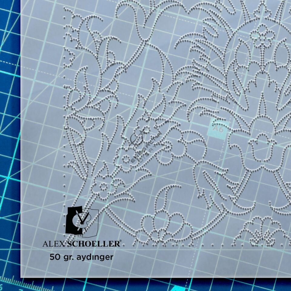 Şablon Desen 20 x 20 cm. - Ulama Simetrik Hatayi Çini Karo Deseni