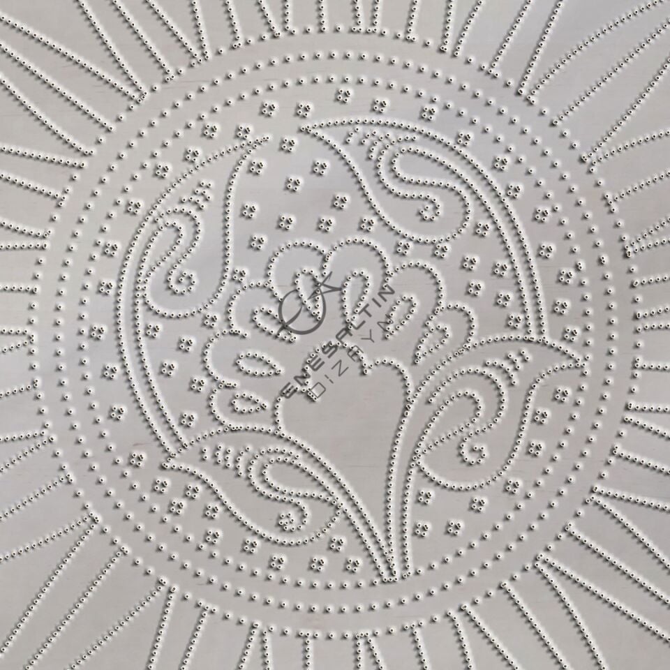 Şablon Desen - Beylikler Dönemi Damla Çarkıfelek Çini Tabak Deseni