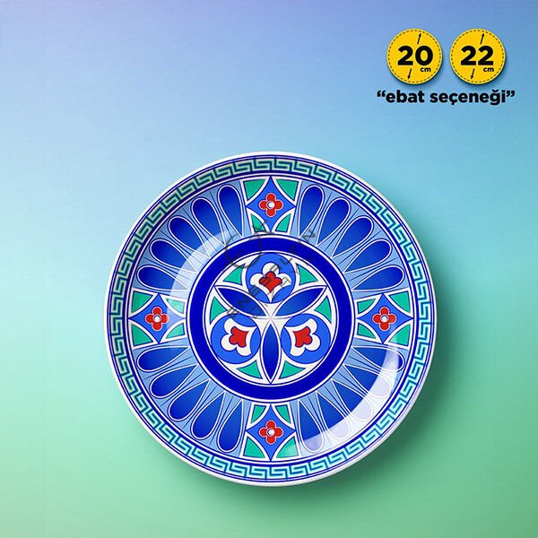 Şablon Desen  - Beylikler Dönemi Damla Çarkıfelek Çini Tabak Deseni