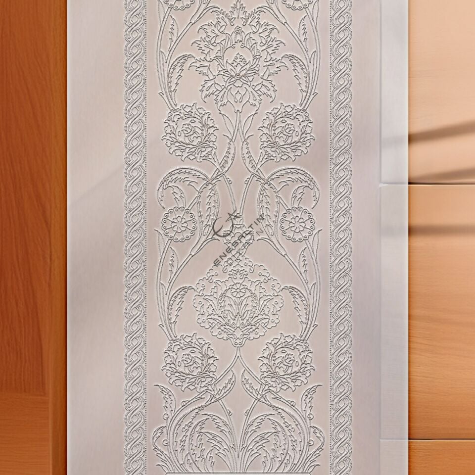 Şablon Desen 25x100 cm. - Maxi Boy Bitkisel Hatayi Vazo Motifli Çini Karo Deseni