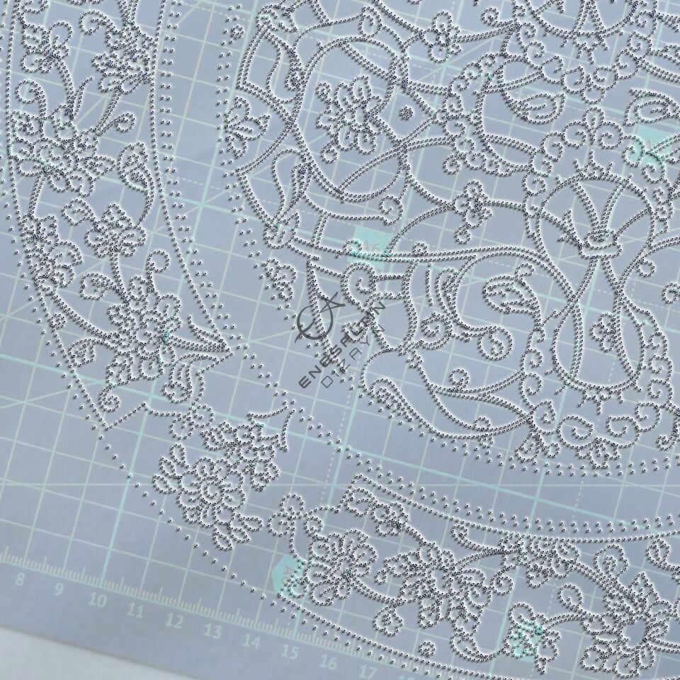 Şablon Desen 30 cm - Baba Nakkaş Klasik İznik Rumi Lotus Motifli Çini Tabak Deseni