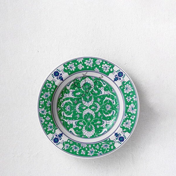 Şablon Desen 30 cm - Baba Nakkaş Klasik İznik Rumi Lotus Motifli Çini Tabak Deseni