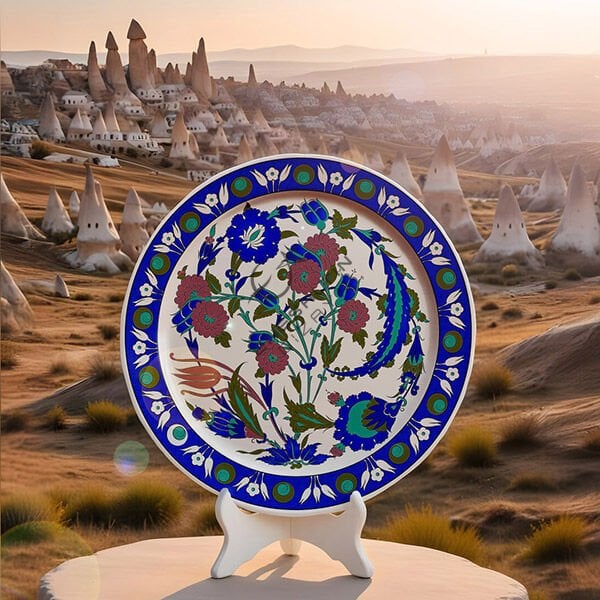 Şablon Desen 30 cm. -  Klasik İznik 1550 Kasımpatı, Hatayi ve Hançer Yaprak Çini Deseni