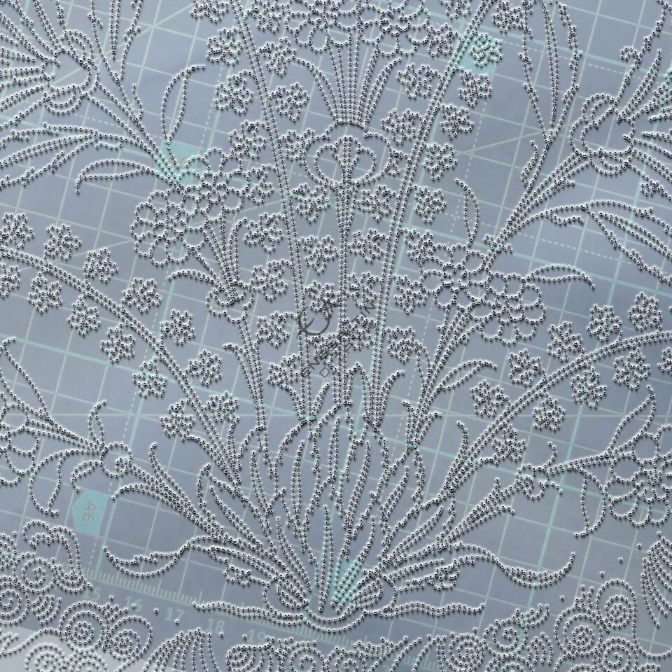 Şablon Desen 30 cm. -  Klasik İznik 1575 Simetrik Gül ve Hançer Yaprak Çini Tabak Deseni