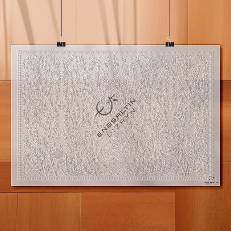 Şablon Desen 60x90 cm. MAXI BOY -  Hasbahçe Hayat Ağacı ve Bitkisel Motifli Pano Deseni