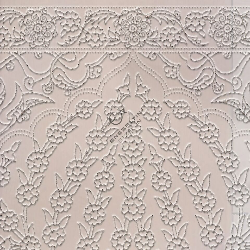 Şablon Desen 40x60 cm. BÜYÜK BOY - Bordürlü Hayat Ağacı Motifli Çini Pano Deseni