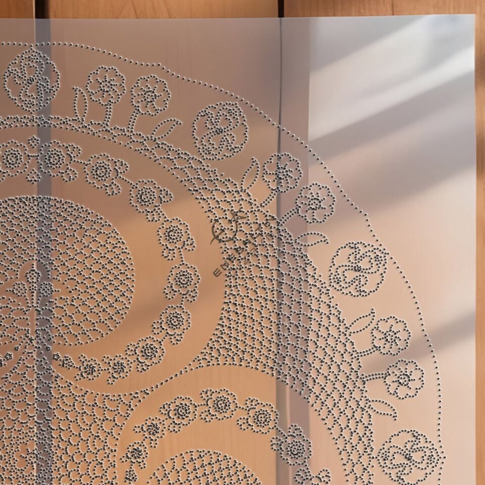 Şablon Desen 30 cm. -  Klasik İznik 1547 Üçlü Simetrik Rumi Hilal Motifli Çini Deseni