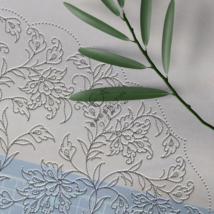 Şablon Desen 40 cm. -  Lotus Çarkıfelek Çini Tabak Deseni