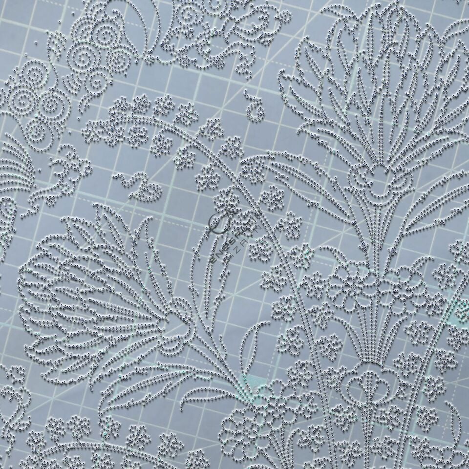 Şablon Desen 42 cm. -  Klasik İznik 1575 Simetrik Gül ve Hançer Yaprak Çini Tabak Deseni