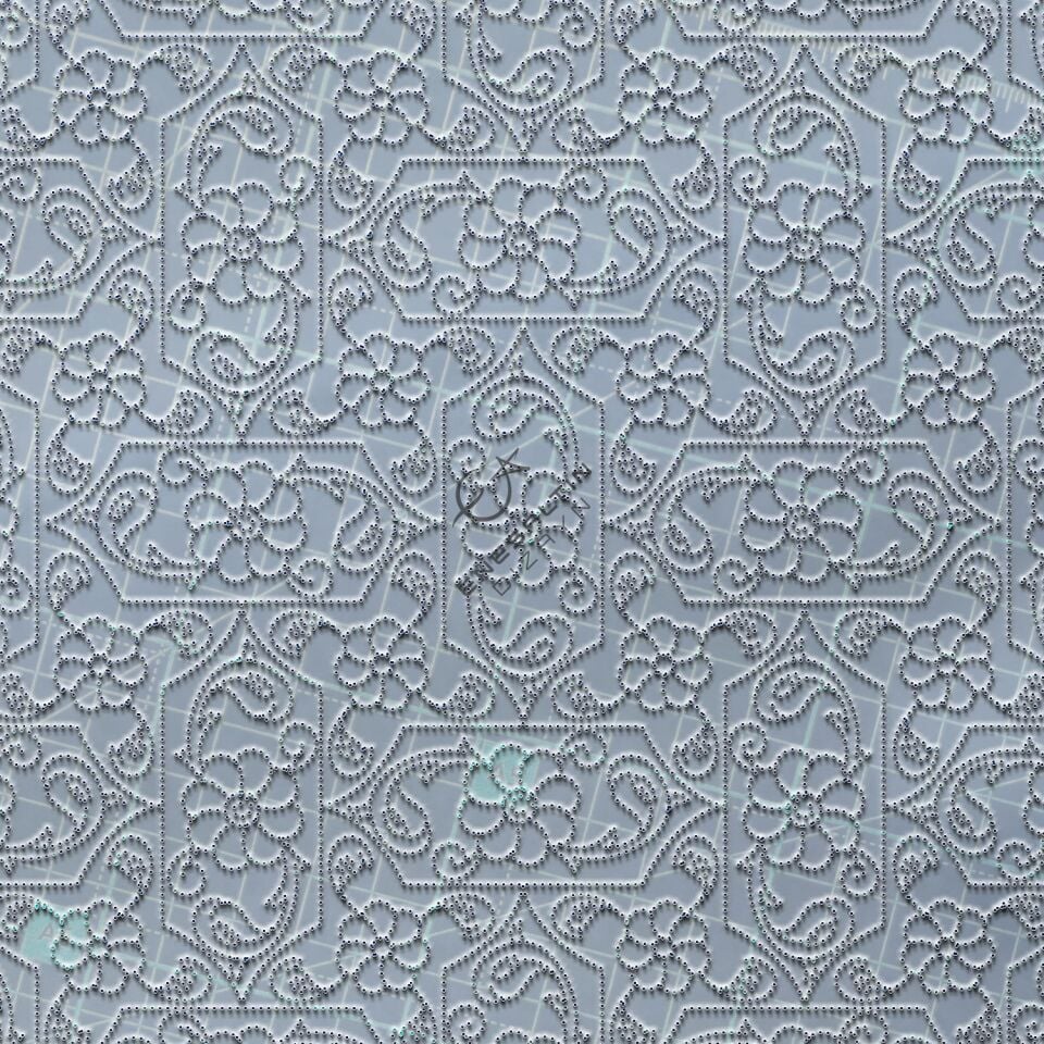 Şablon Desen 40x40 cm. - Lotus Ulama Sürekli Motif Çini Tabak / Karo Deseni