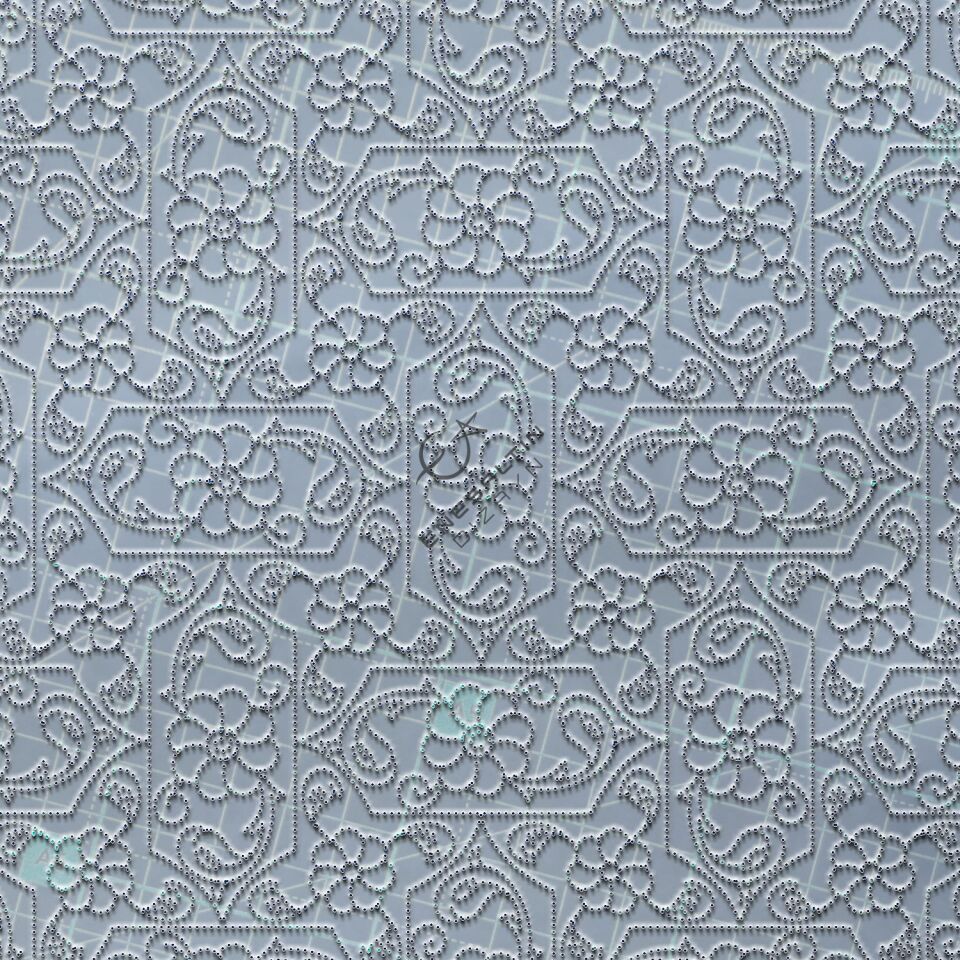 Şablon Desen 40x40 cm. - Lotus Ulama Sürekli Motif Çini Tabak / Karo Deseni