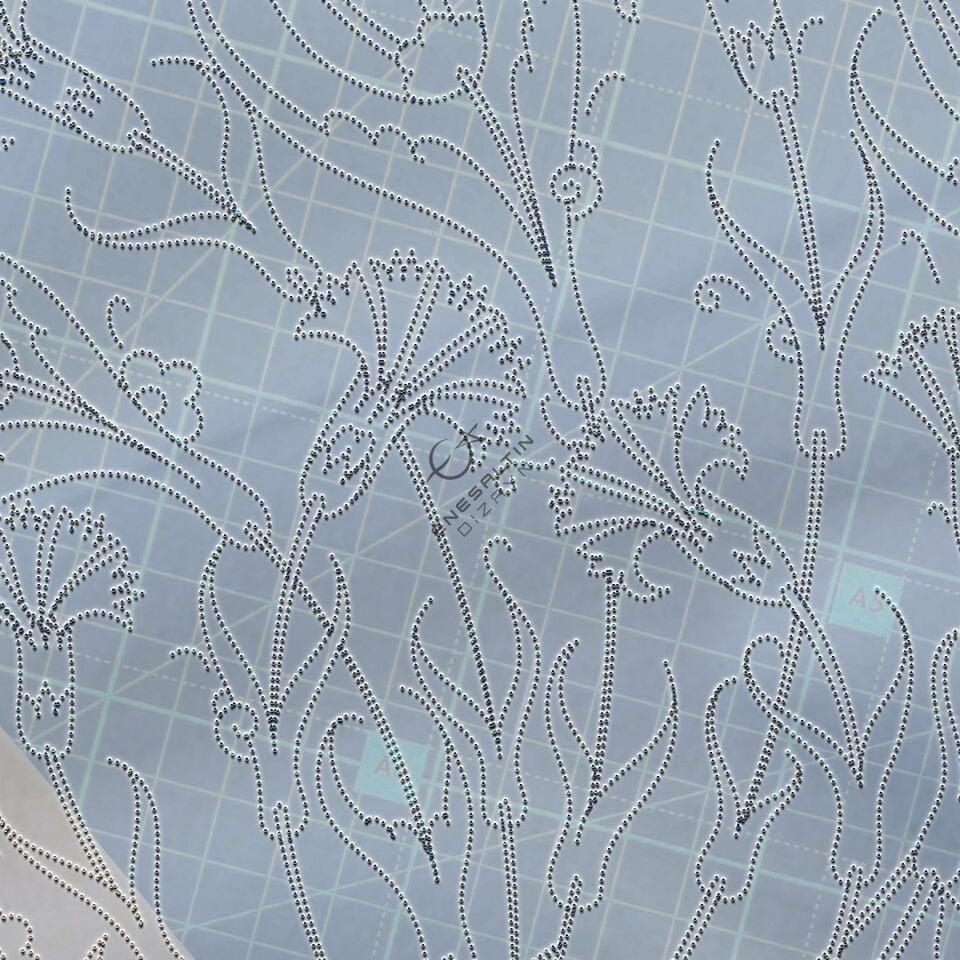 Şablon Desen 18 cm. -  Lale Karanfil Çini Tabak Deseni