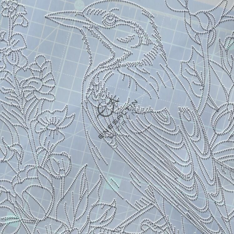 Şablon Desen 20x40 cm. - Kuş ve Sarmaşık Çiçek Egzotik Motifli Çini Karo Deseni