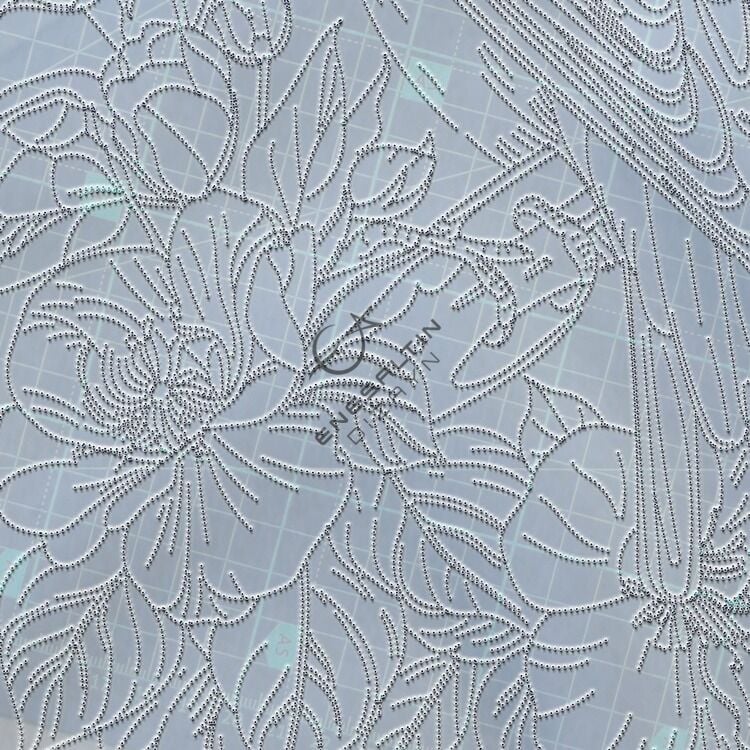 Şablon Desen 20x40 cm. - Kuş ve Sarmaşık Çiçek Egzotik Motifli Çini Karo Deseni