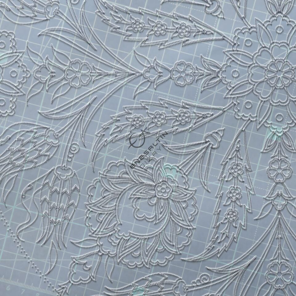 Şablon Desen 50 cm - Simetrik Lale Hatayi Çini Tabak Deseni