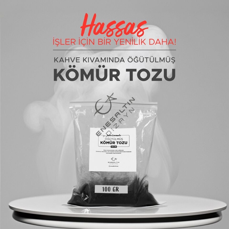 Kahve Kıvamında Öğütülmüş Meşe Kömür Tozu 100 gr. (Çini Desen Aktarımı İçin)