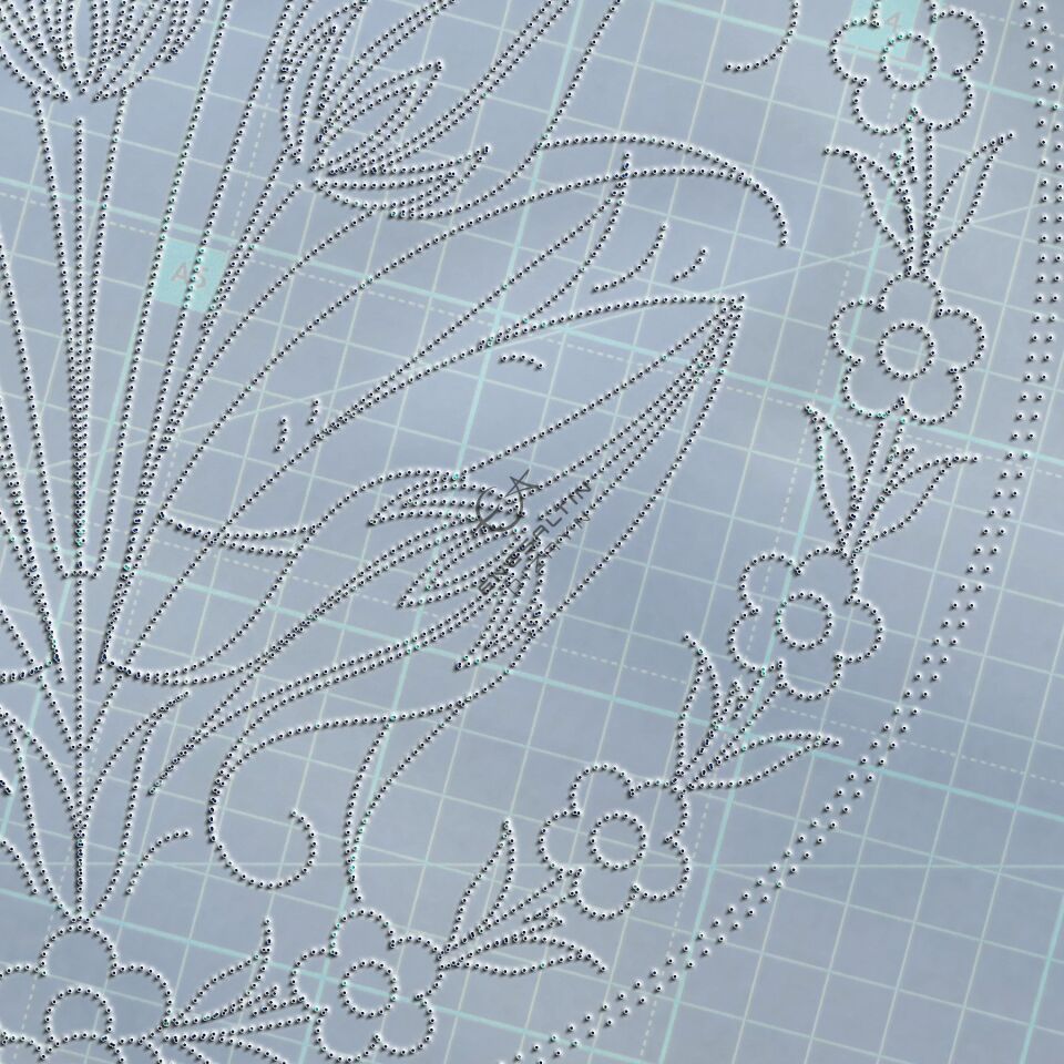 Stencil Design - Symmetrical 5-Piece Tulip Ceramic Plate Design