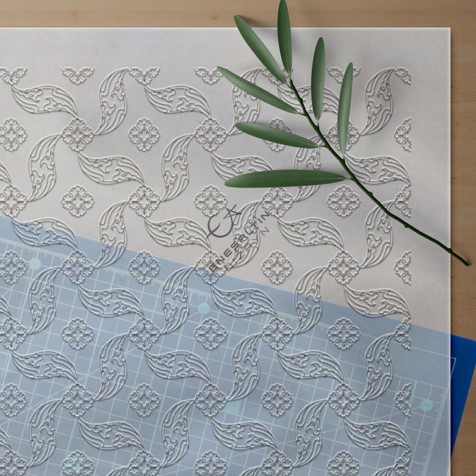 Şablon Desen 50x50 cm. - Sürekli Motif Ulama Rüstem Paşa Camii Çini Tabak / Karo Deseni