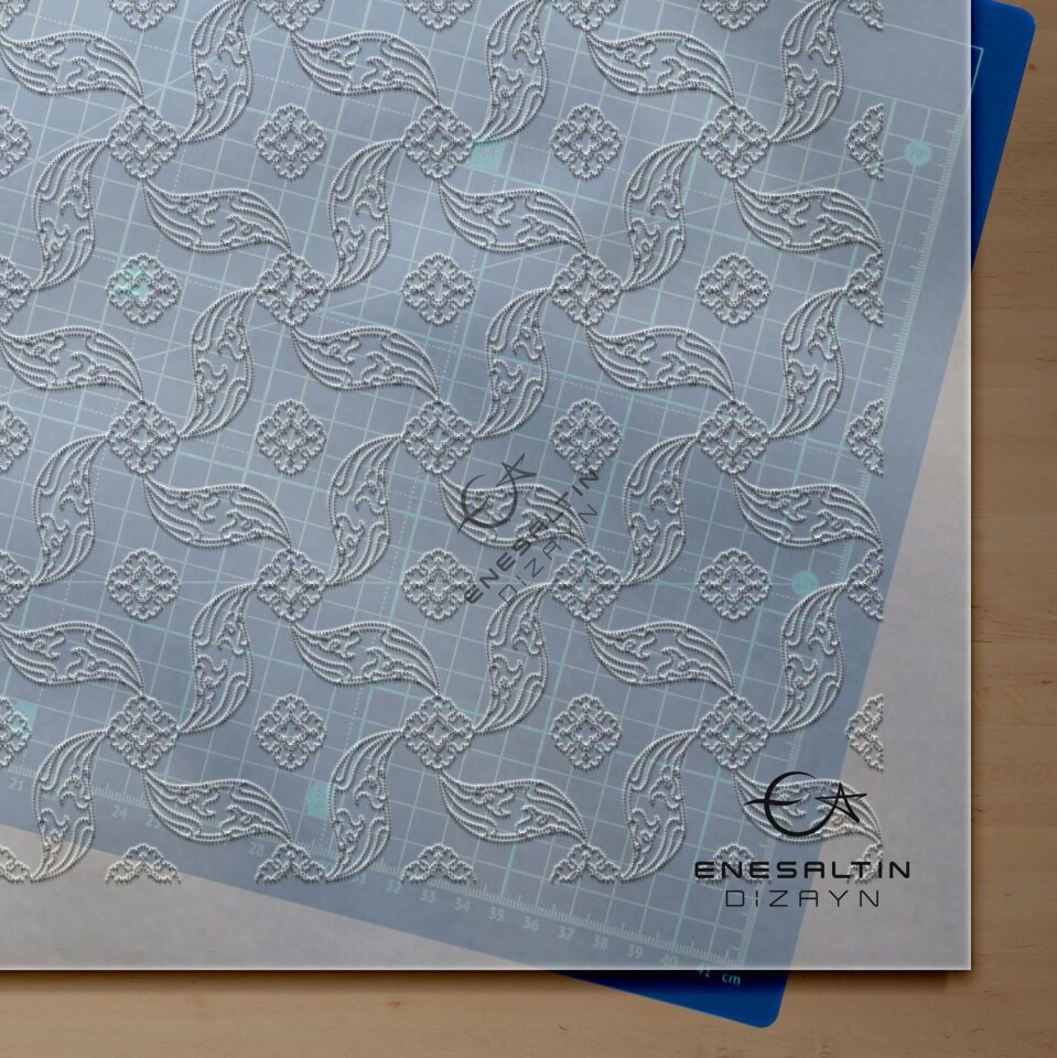 Şablon Desen 50x50 cm. - Sürekli Motif Ulama Rüstem Paşa Camii Çini Tabak / Karo Deseni