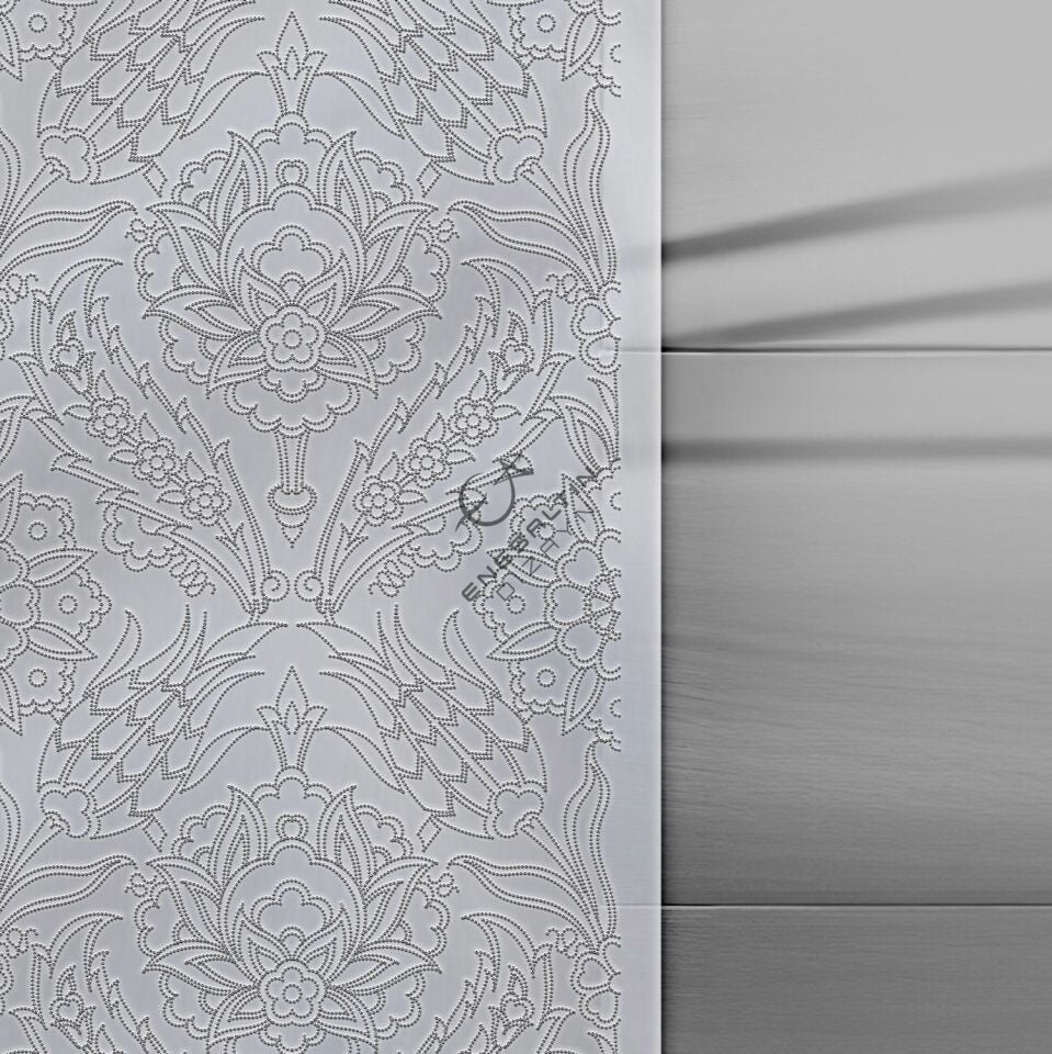 Şablon Desen 20x60 cm. - Minimal Dikey Pano Simetrik Hatayi ve Lale Ulama Çini Deseni