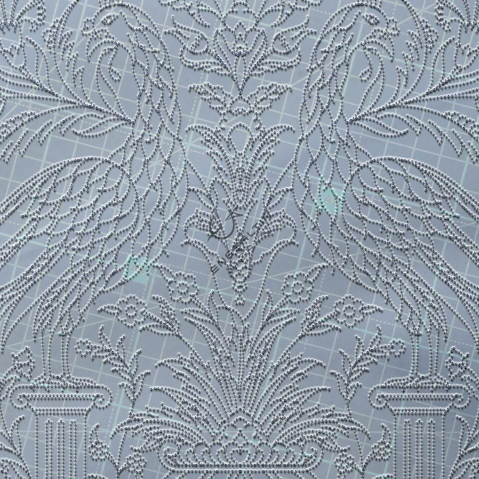 Şablon Desen 30 cm. -  Çift Tavus Kuşu Motifli Kütahya İşi Çini Deseni