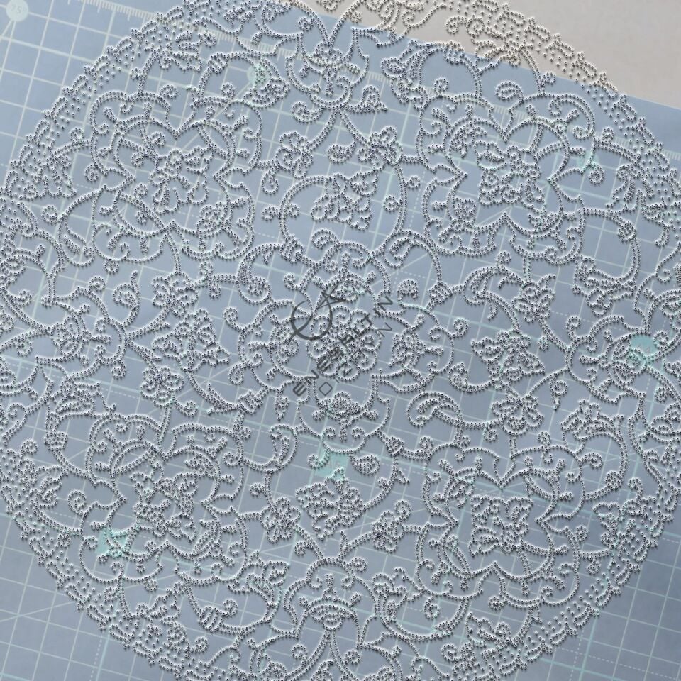 Şablon Desen 40 cm - 15. yy. Klasik İznik Lotus Hatayi Motifli Çini Tabak Deseni